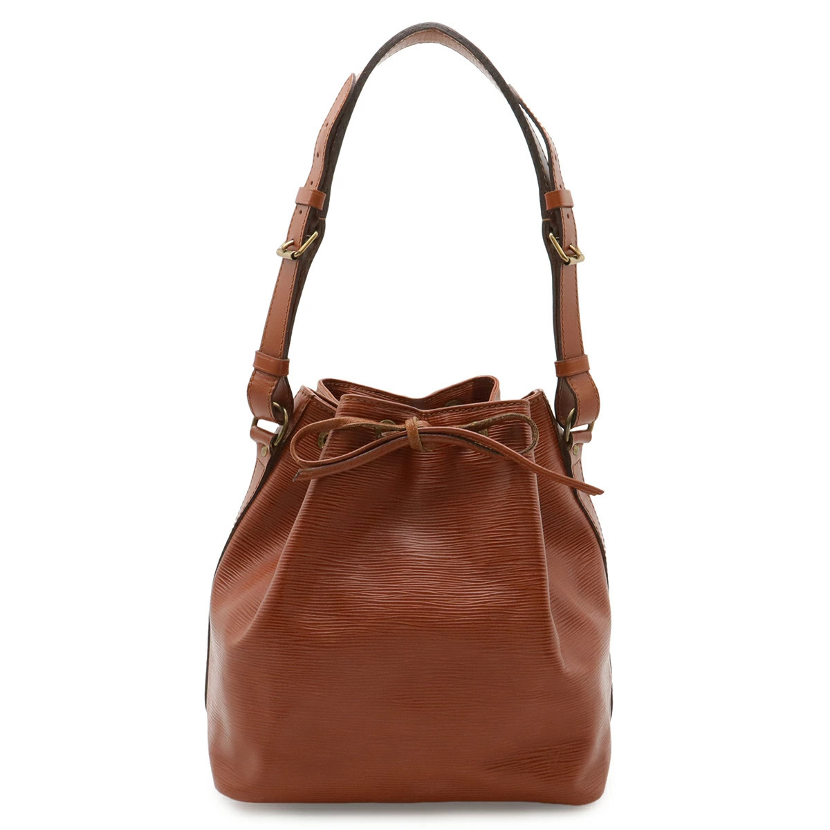 Louis Vuitton Epi Drawstring Shoulder Bag Hobo Kenya Brown